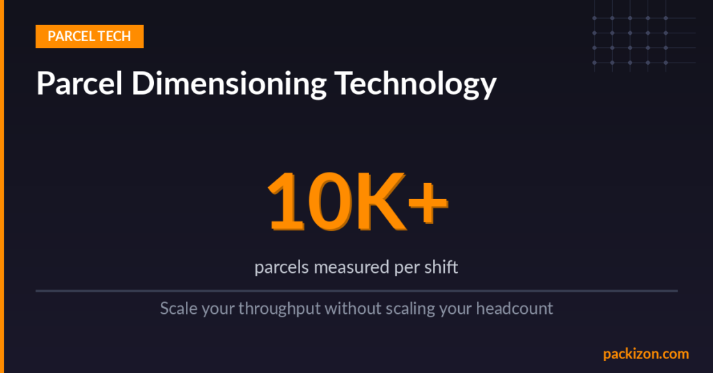 Parcel dimensioning technology measuring package length width and height accurately