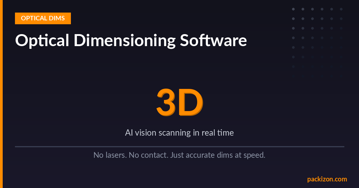 Optical Dimensioning Software | AI-Powered Package Measurement | Packizon